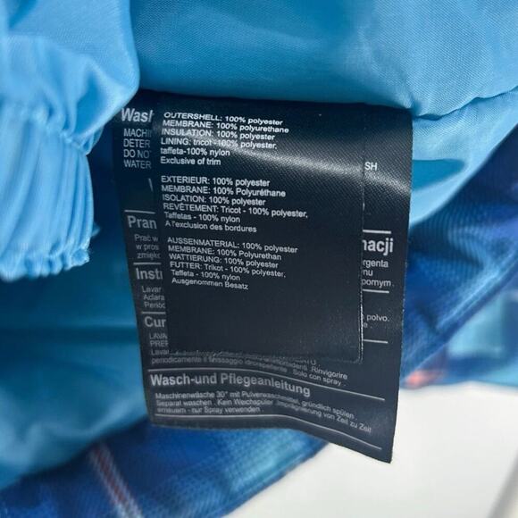 Burton Girl’s Elodie Snowboard Jacket Insulated Waterproof Blue Plaid X-Large - Picture 7 of 7